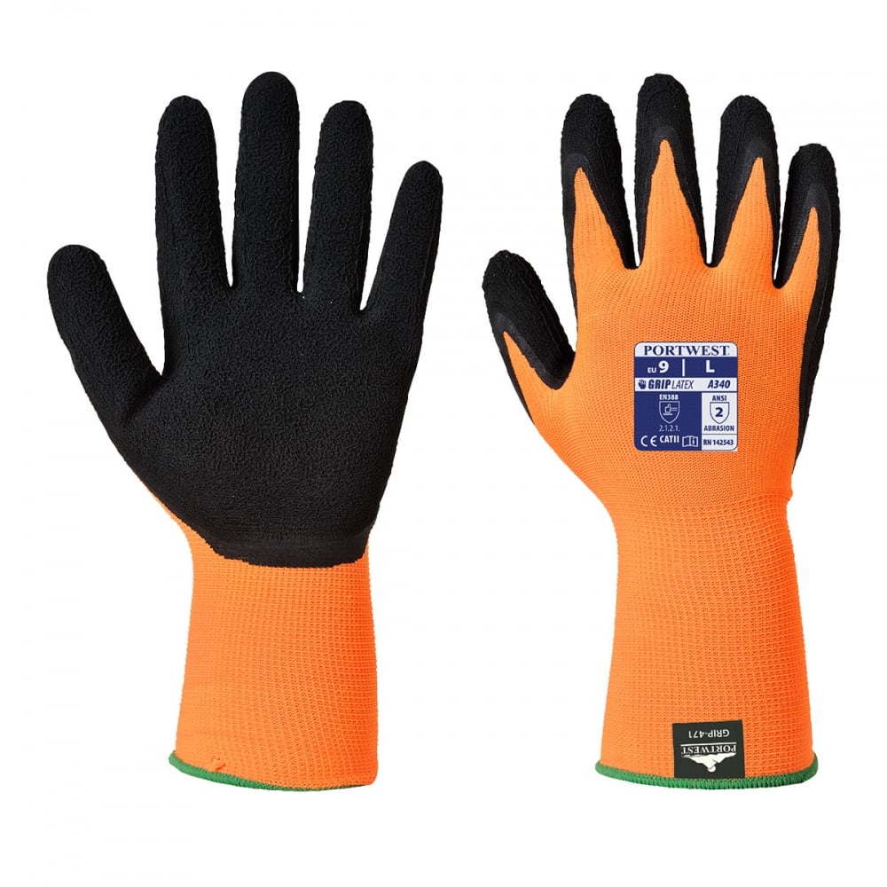 Hi-Vis Grip Glove Orange/Black XL *One Size Only - Outlet Store*
