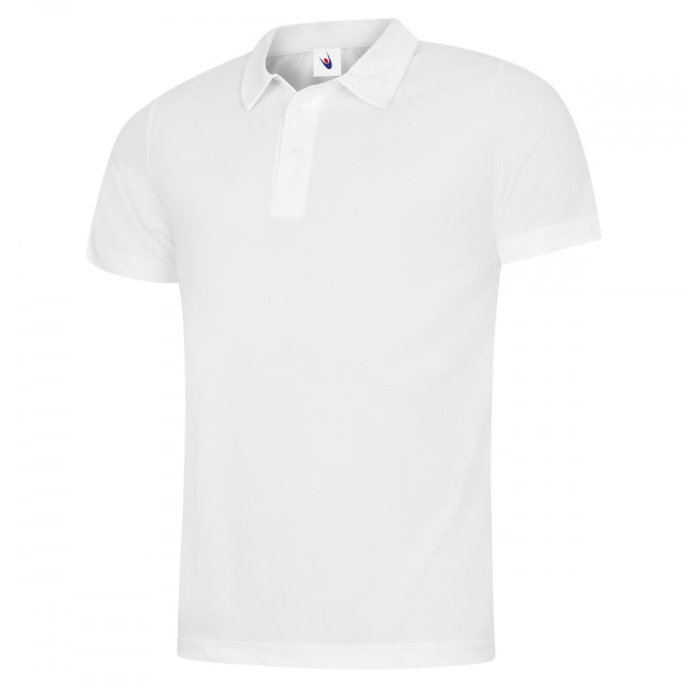 UC125 Mens Ultra Cool Poloshirt White L *One Size Only - Outlet Store*