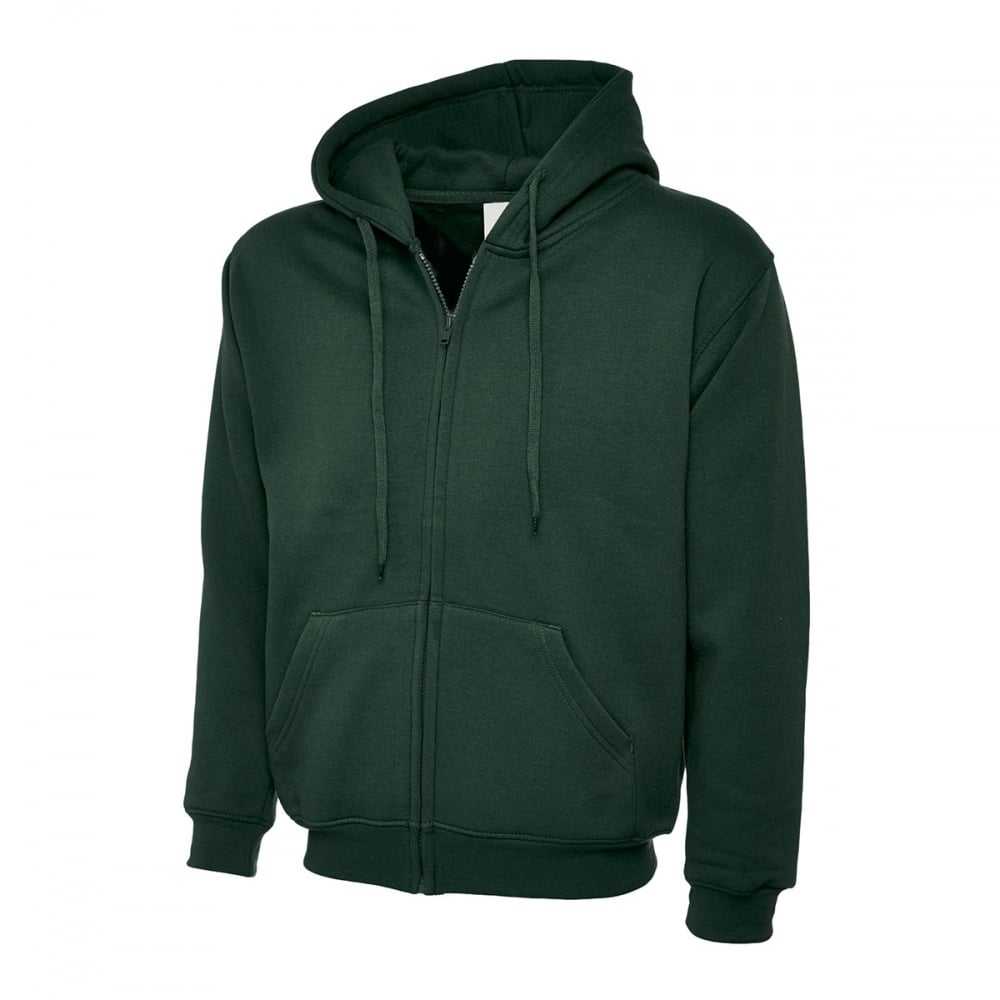UC504 Adults Classic Full Zip Hooded Sweatshirt Green 2XL *One Size Only - Outlet Store*