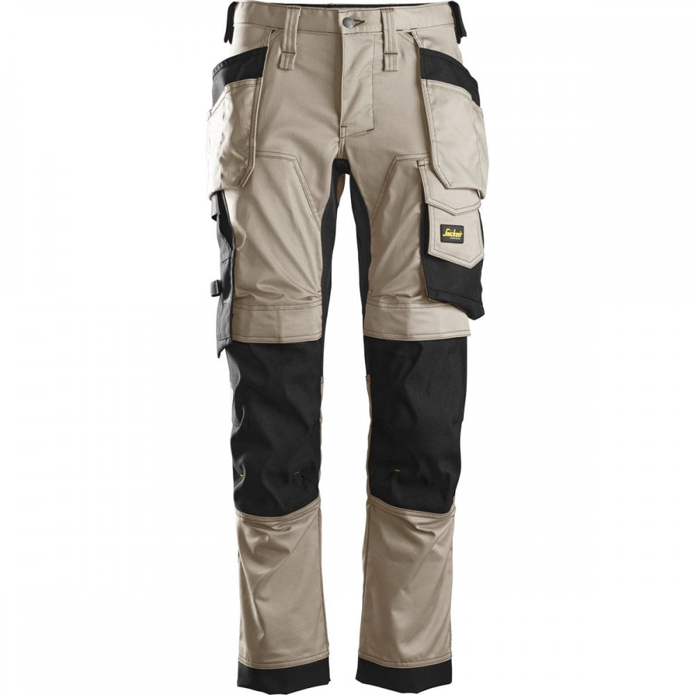 ハンターW REF SLIM FIT TALL CONTRAST Snickers - AllroundWork Slim Fit Trousers Holster Pockets Khaki