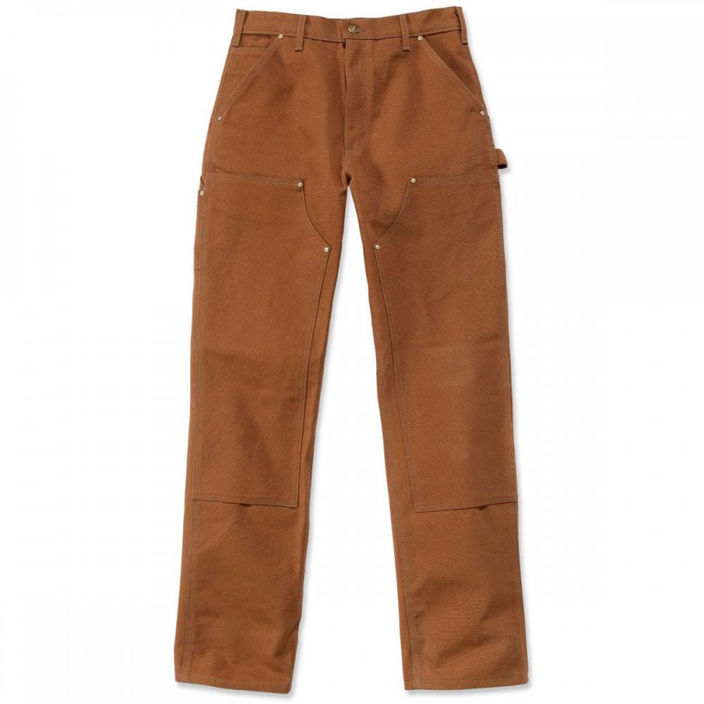 B01 Duck Double Front Logger Trouser - Loose Relaxed Fit Carhartt Brown 30" 31" *One Size Only - Outlet Store*