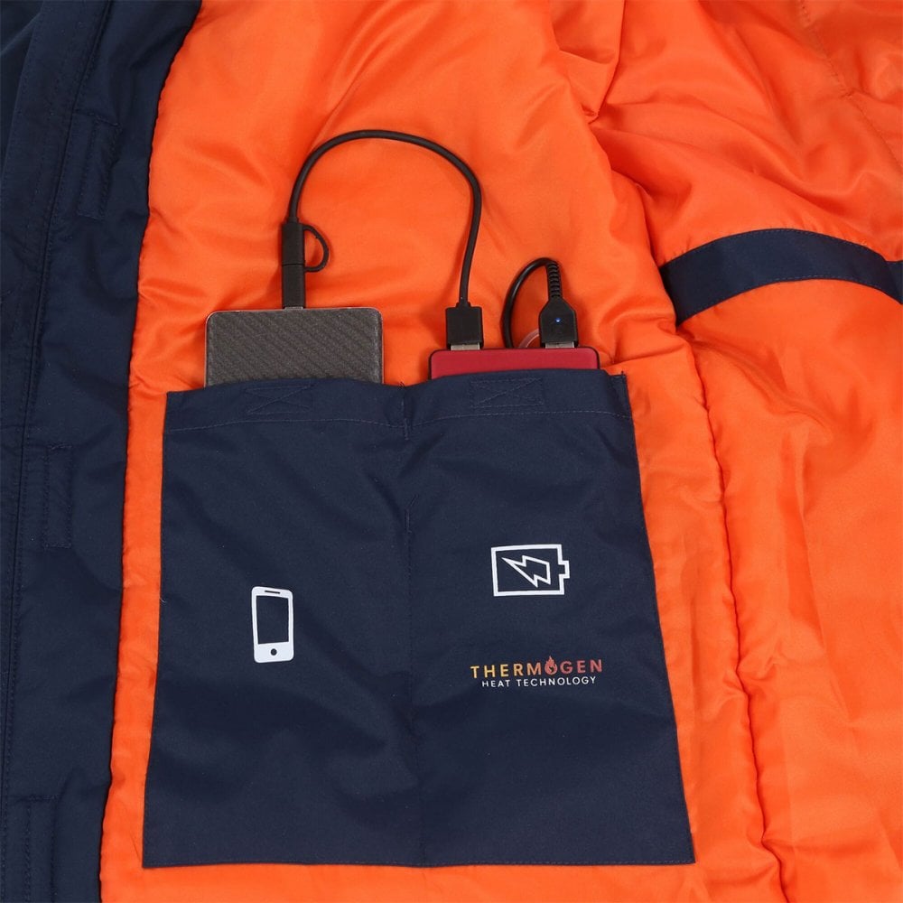 TRA210 Mens Thermogen Powercell 5000 Waterproof Insulated Hooded Heated Jacket