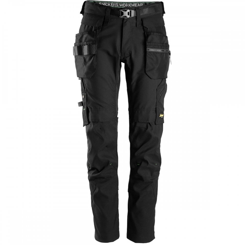 6972 4 Way STRETCH FlexiWork Work Trousers+ Kneepad & Detachable Holster Pockets Black 32" 31" *One Size Only - Outlet Store*