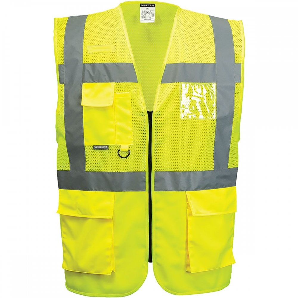 C496 Madrid Executive Mesh Vest Yellow L *One Size Only - Outlet Store*