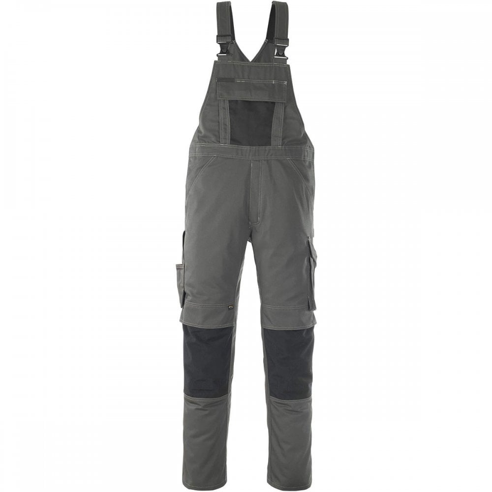 12069 Unique Bib & Brace with kneepad pockets Dark Anthracite/Black 35" 38.5" *One Size Only - Outlet Store*