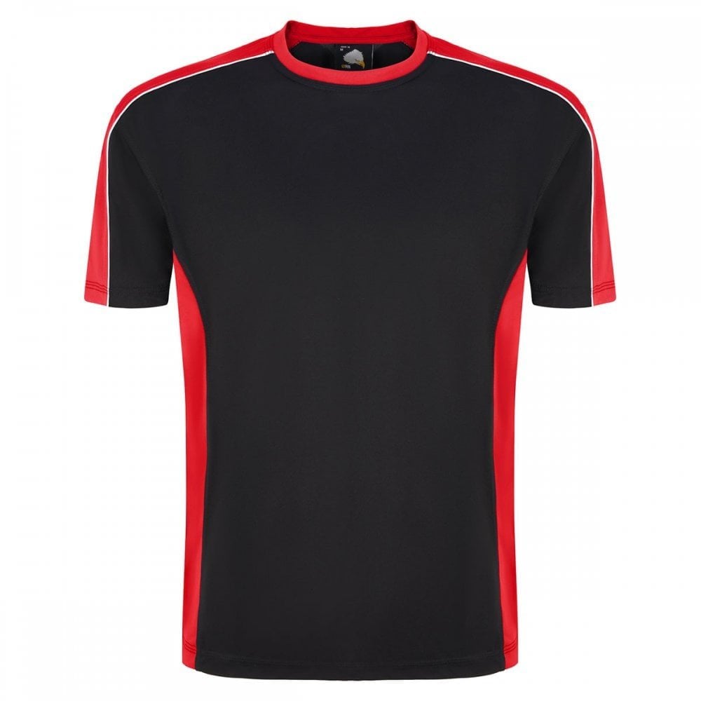 1008 Avocet Two Tone Polyester T-Shirt Black/Red XL *One Size Only - Outlet Store*