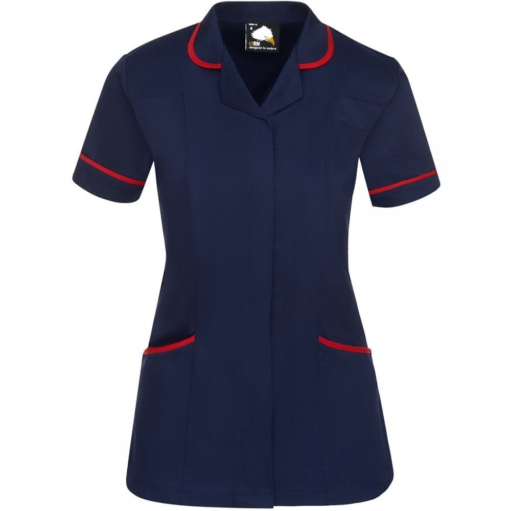 8600 Florence Classic Tunic Navy with Red Trim UK 14 *One Size Only - Outlet Store*