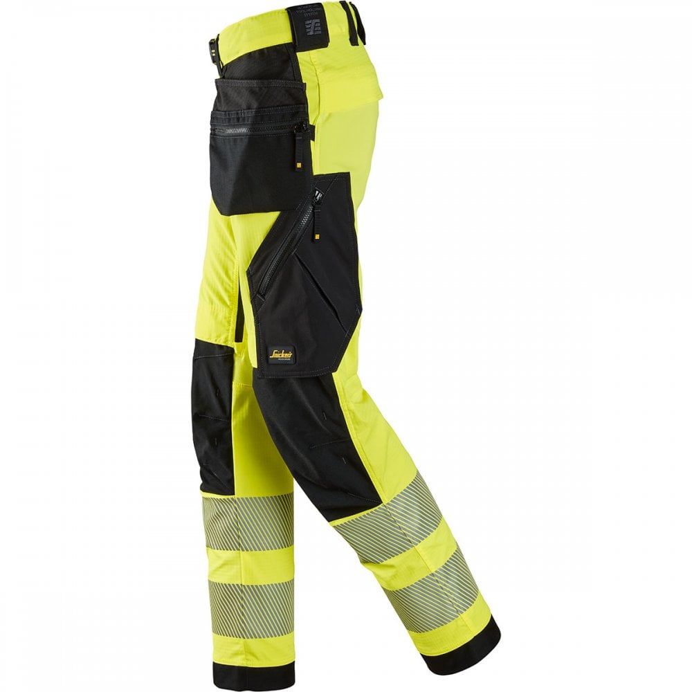 6943 High-Vis Class 2 Stretch Work Trousers Holster Pockets