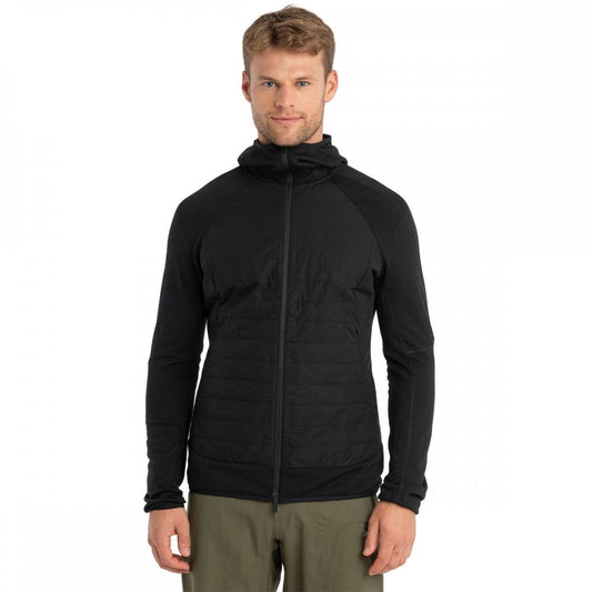 Mens Merino Blend Quantum Hybrid Long Sleeve Zip Hoodie