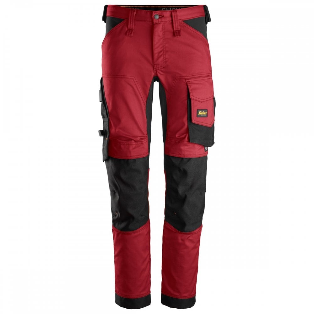 6341 AllroundWork Stretch Trousers Red/Black 35" 33" *One Size Only - Outlet Store*