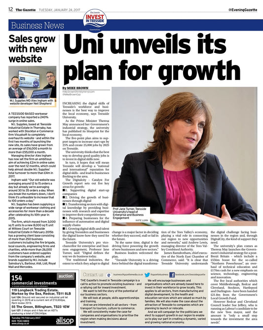 Evening Gazette feature on our online operations 24/01/17
