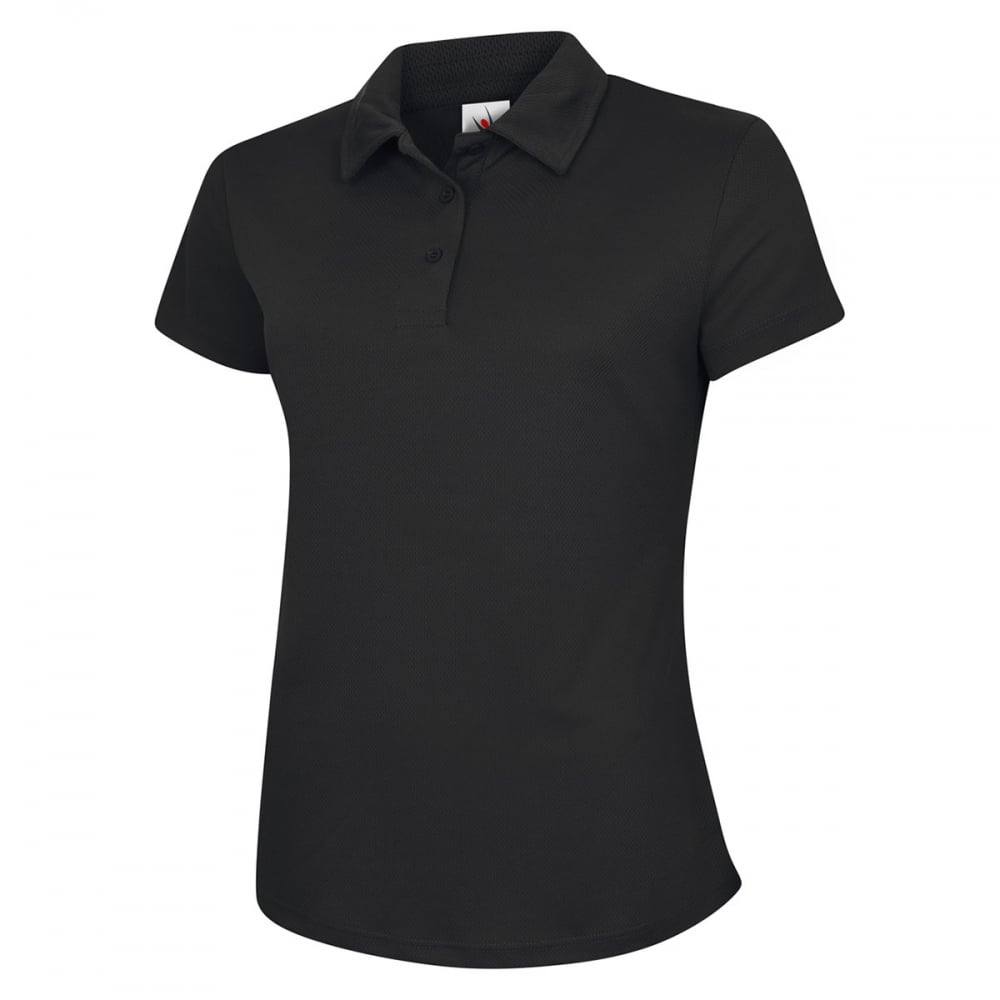 UC126 Ladies Ultra Cool Poloshirt Black XS *One Size Only - Outlet Store*