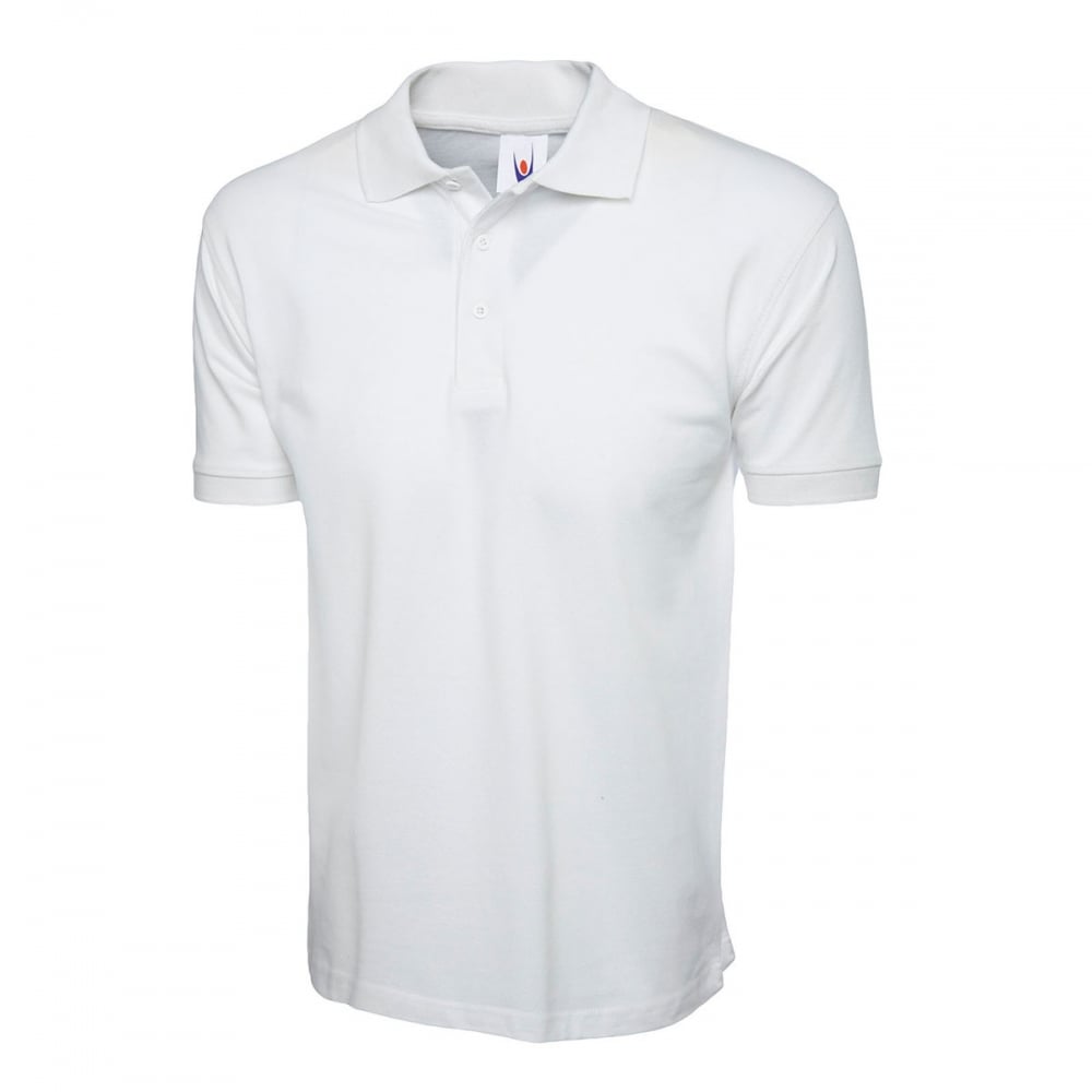 UC112 Classic Cotton Poloshirt White M *One Size Only - Outlet Store*
