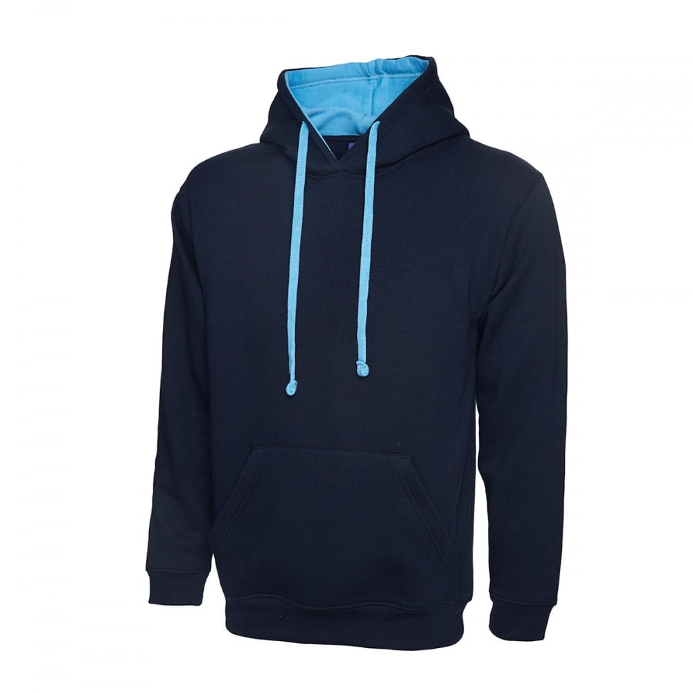 UC507 Contrast Hooded Sweatshirt Navy/Sky M *One Size Only - Outlet Store*