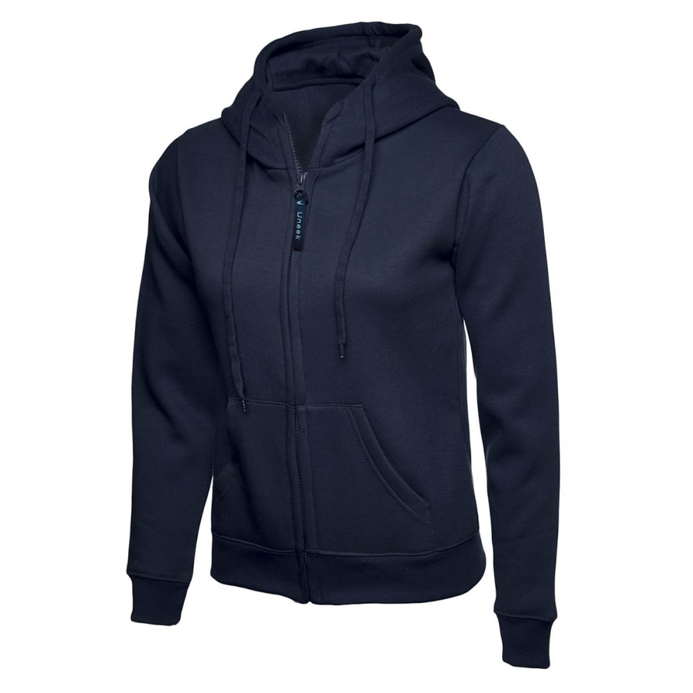 UC505 Ladies Classic Full Zip Hooded Sweatshirt Navy S *One Size Only - Outlet Store*