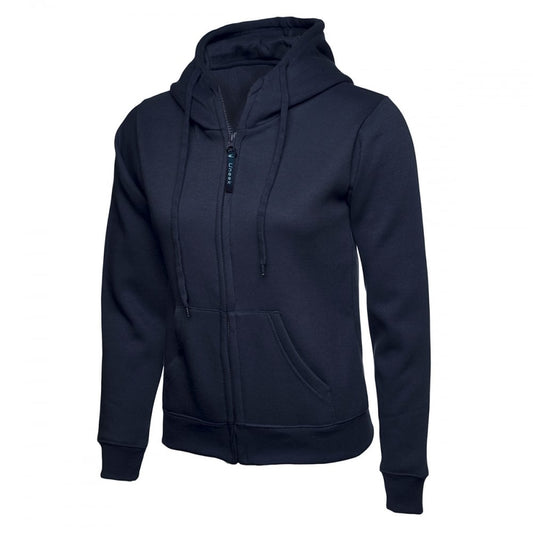 UC505 Ladies Classic Full Zip Hooded Sweatshirt Navy S *One Size Only - Outlet Store*