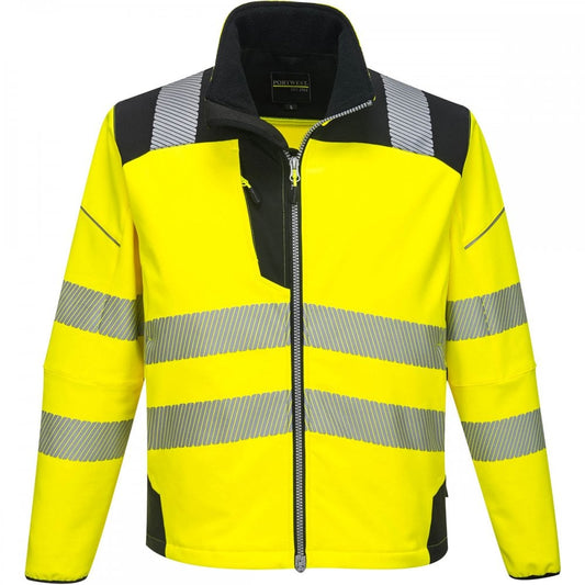 PW3 T402 Hi-Vis Softshell Jacket Yellow/Black