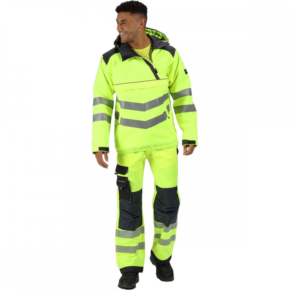 Regatta TRA316SM9PQ Taktische Warnschutz-Jacke, Überkopf-Bomberjacke, Größe S, Gelb/Grau Regatta TRA316SM9PQ Taktische Warnschutz-Jacke, Überkopf-Bomberjacke, Größe S, Gelb/Grau