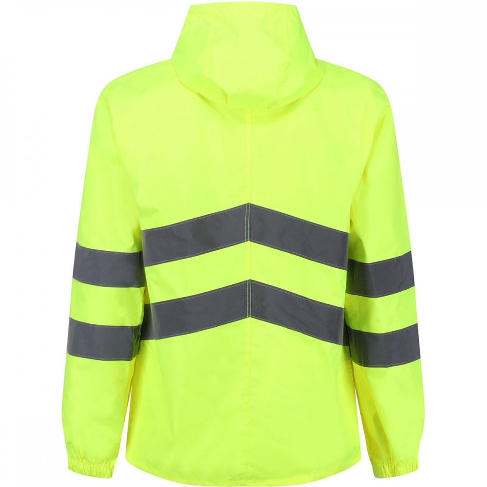 TRW497 Mens Hi Vis Pro Waterproof Reflective Packaway Work Jacket PLUS BAG
