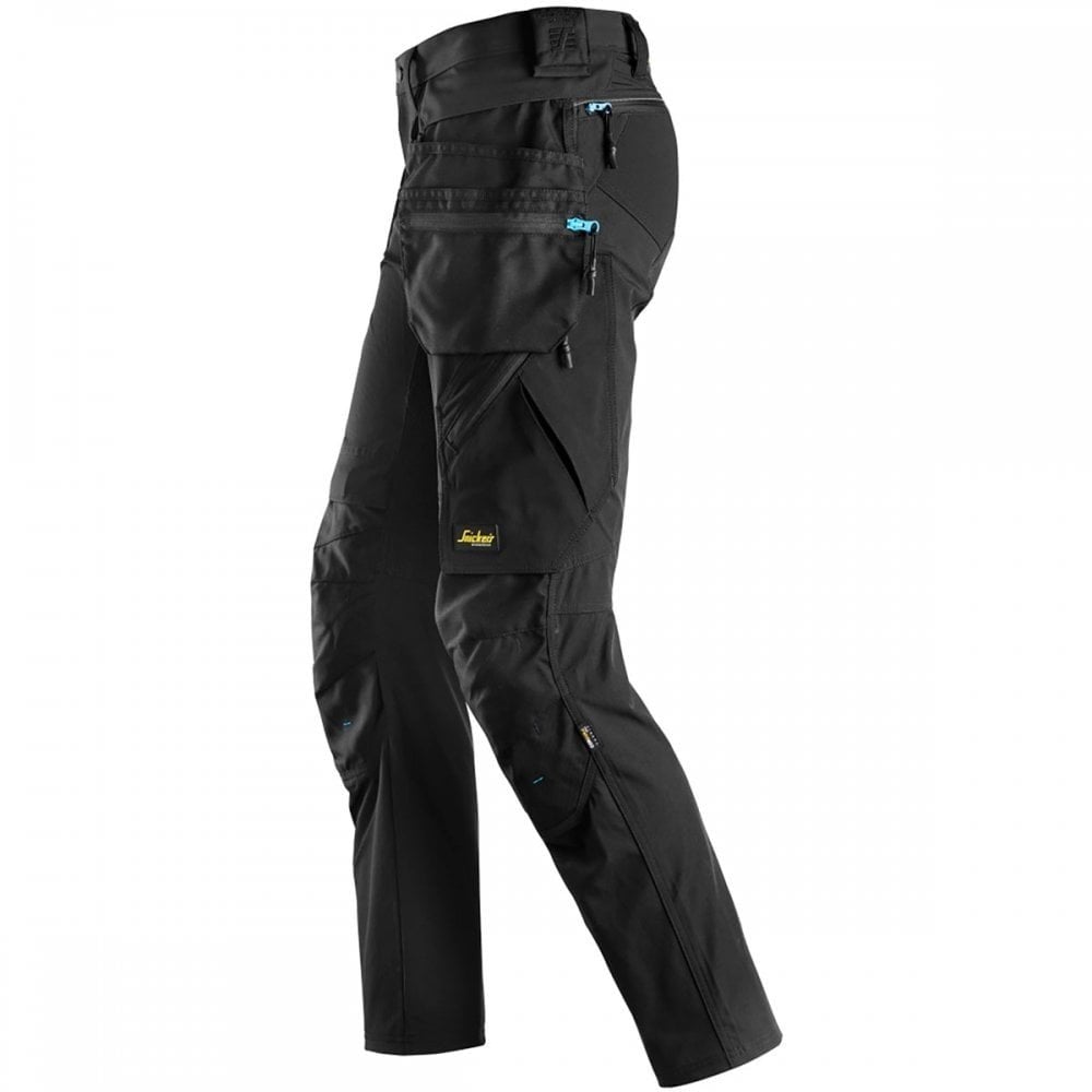 6208 LiteWork Trousers+ 4 Way Stretch Detachable Holster Pockets Black - Slim Fit