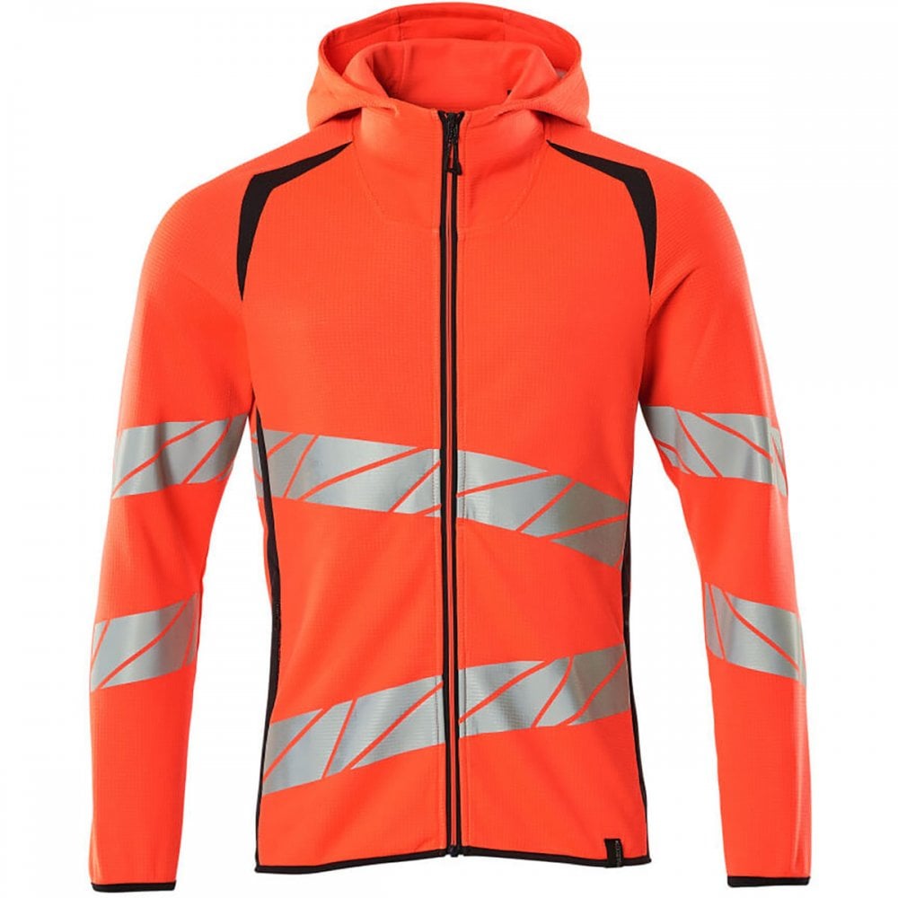 19284 Accelerate Safe Hoodie with zipper Hi-Vis Red/Dark Navy 2XL *One Size Only - Outlet Store*