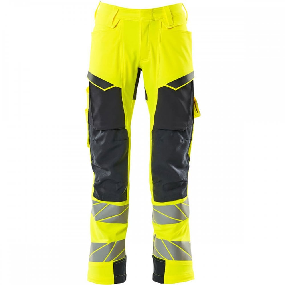 19079 Accelerate Safe Trousers with kneepad pockets Hi-Vis Yellow/Dark Navy 32" 36.5" *One Size Only - Outlet Store*