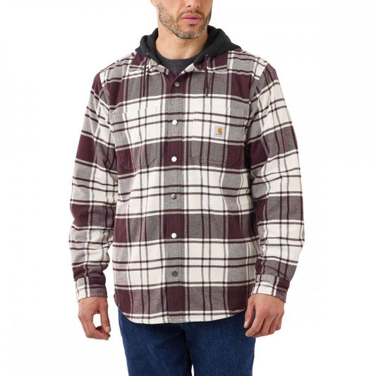 105621 Flannel Fleece Lined Hooded Shirt Jacket Malt XL *One Size Only - Outlet Store*