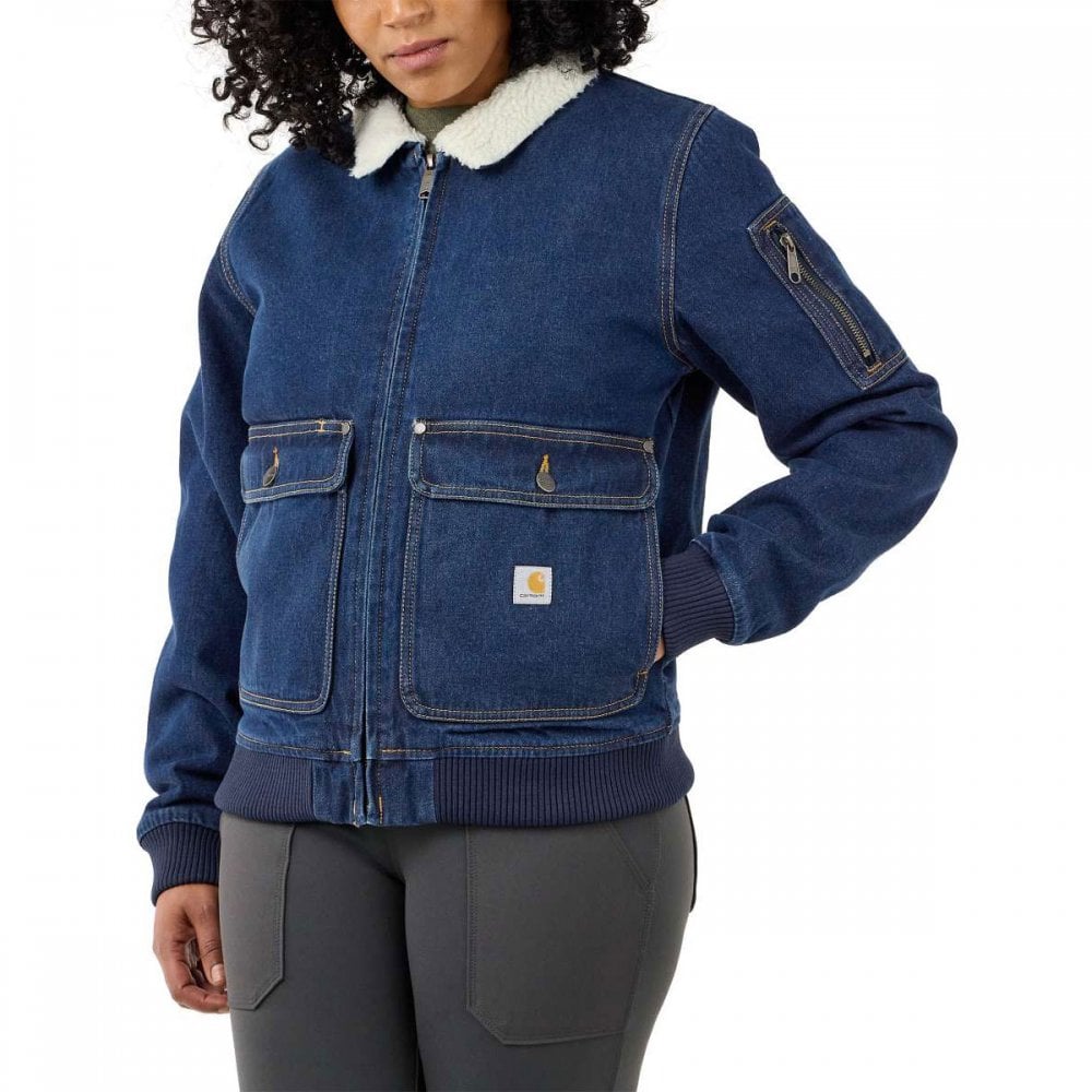 Relaxed Fit Denim Sherpa Lined Jacket