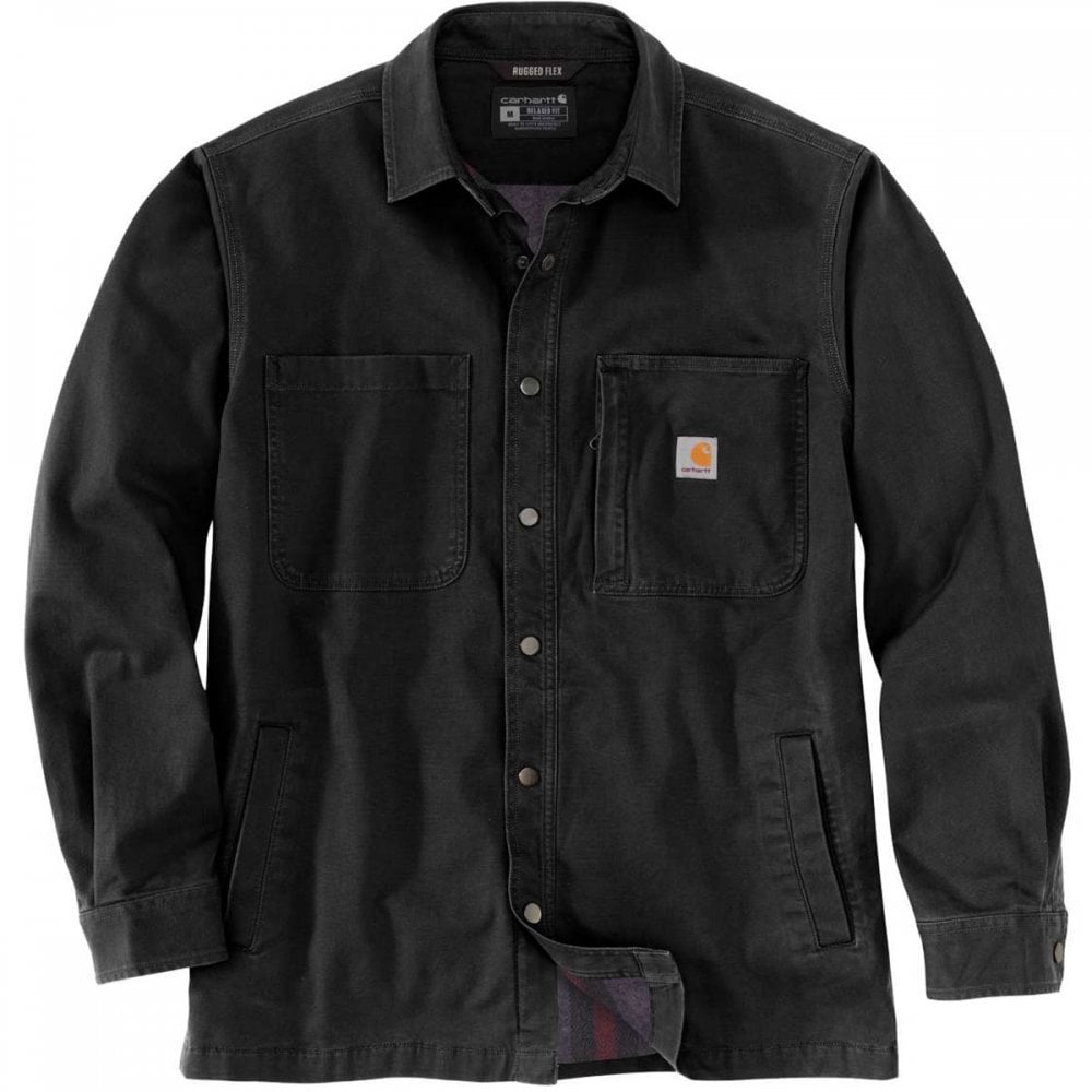 Fleece Lined Snap Front Shirt Jacket