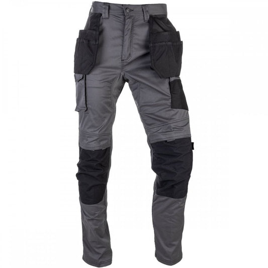1810084 Essentials Stretch Knee Pocket Grey/Black - Slim Fit with Cordura