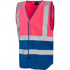 W05 Pilton Coloured Reflective Waistcoat Pink/Royal 4XL *One Size Only - Outlet Store*