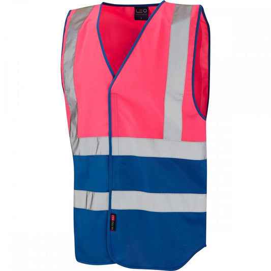 W05 Pilton Coloured Reflective Waistcoat Pink/Royal L *One Size Only - Outlet Store*
