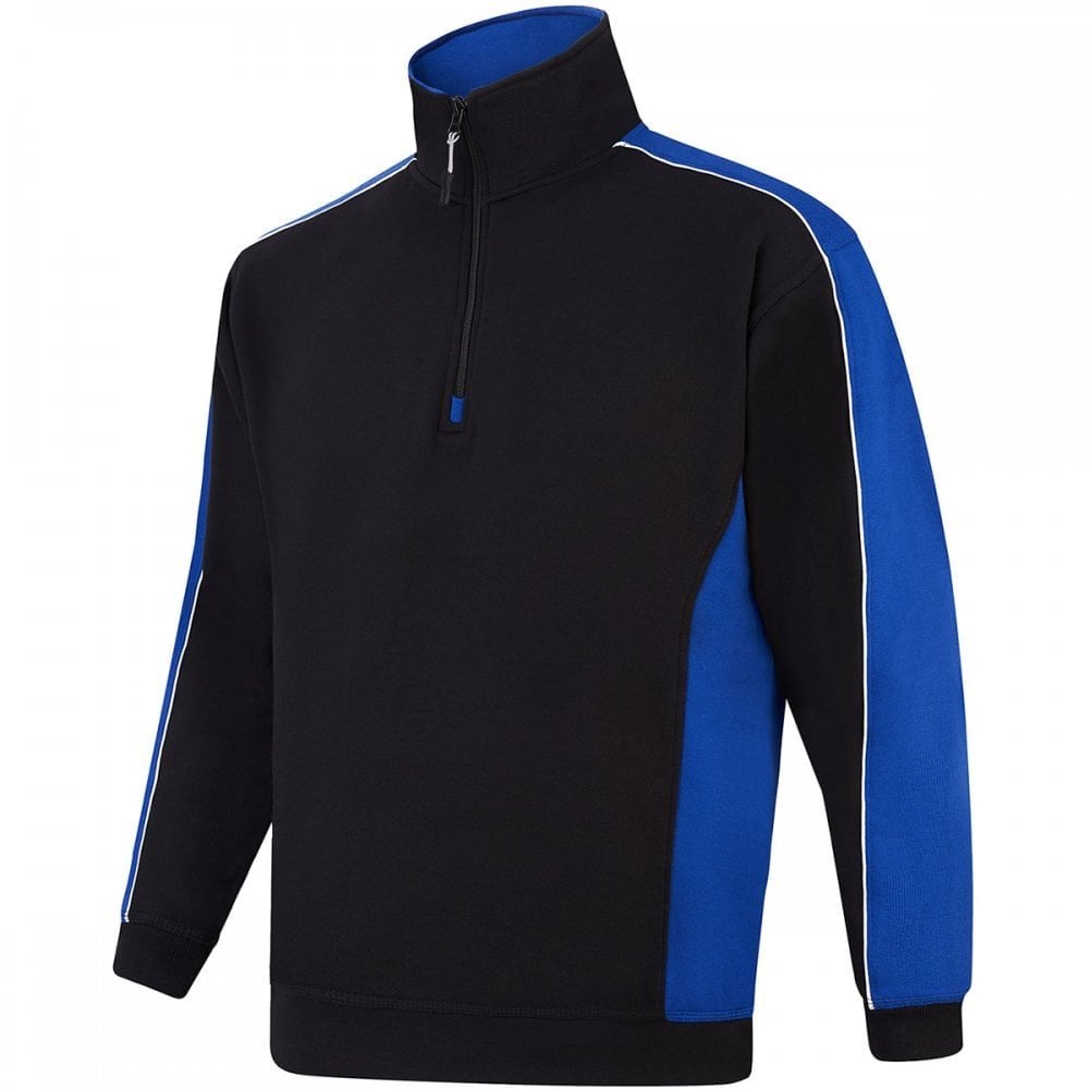 1288 Avocet Two Tone 1/4 Zip Sweatshirt Black/Royal Blue 2XL *One Size Only - Outlet Store*
