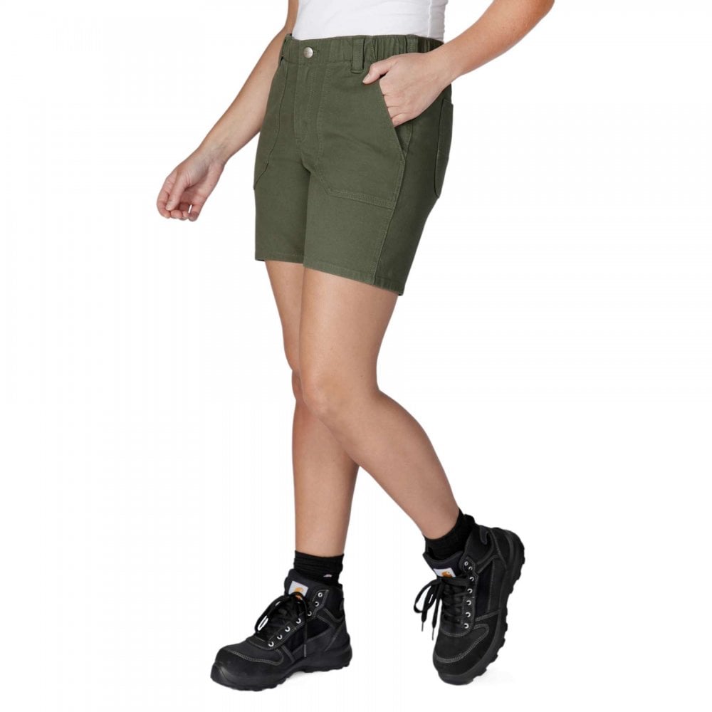 105730 Womens Relaxed Fit Canvas Work Short Basil US 2 / UK 4 *One Size Only - Outlet Store*
