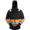 8038 High-Vis Class 1 Full Zip Hoodie Black/High-Vis Orange XS *One Size Only - Outlet Store*