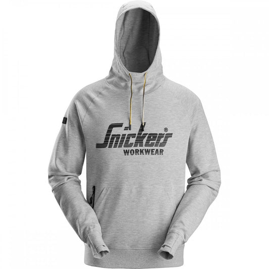 2894 Logo Kangaroo Pocket Hoodie Grey Melange XL *One Size Only - Outlet Store*