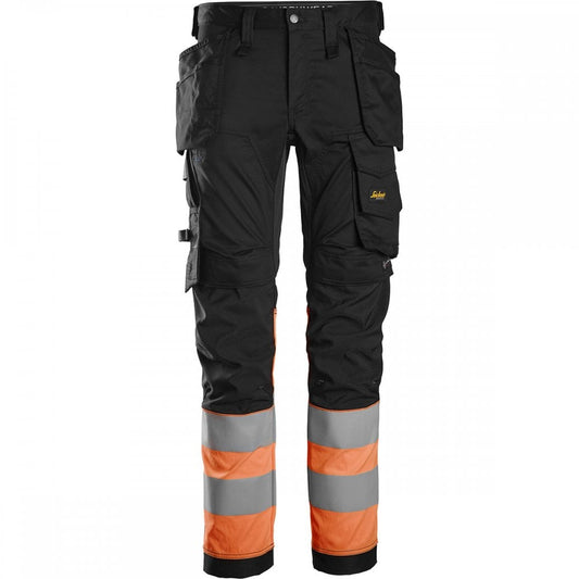 6234 High-Vis Class 1 Stretch Trousers Holster Pockets Black/High-Vis Orange 32" 36" *One Size Only - Outlet Store*
