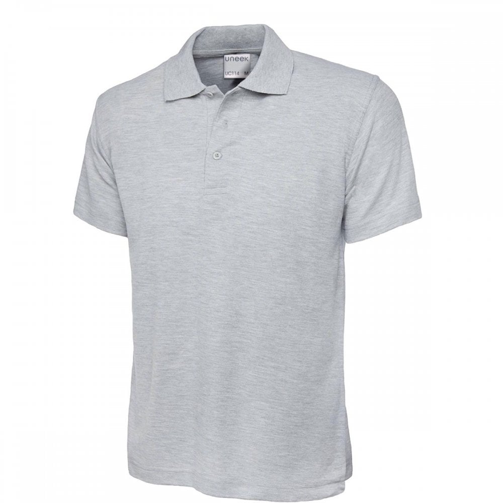 UC114 Mens Active Cotton Poloshirt Heather Grey 2XL *One Size Only - Outlet Store*