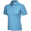 UC115 Ladies Active Cotton Poloshirt Sky M *One Size Only - Outlet Store*