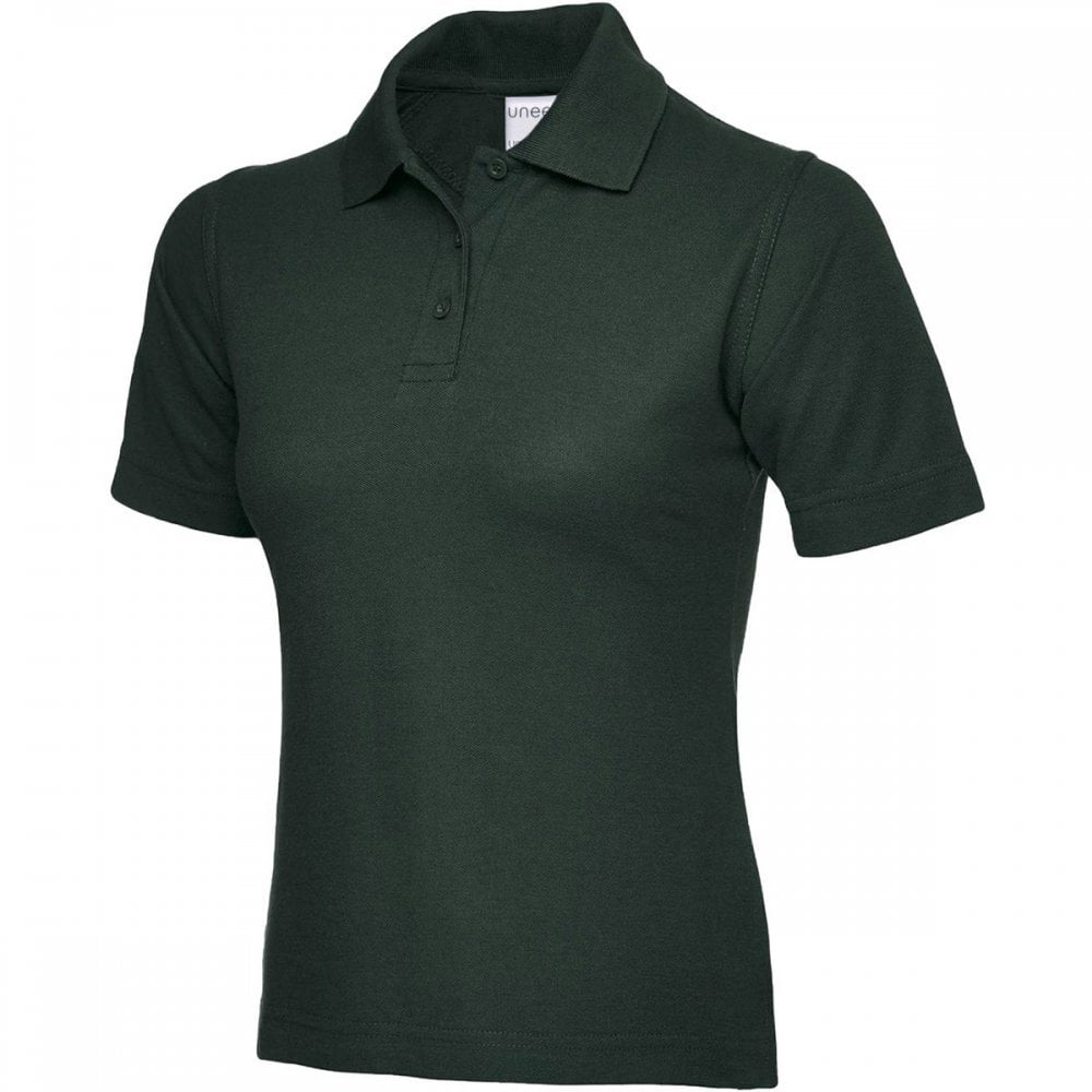 UC115 Ladies Active Cotton Poloshirt Bottle Green M *One Size Only - Outlet Store*