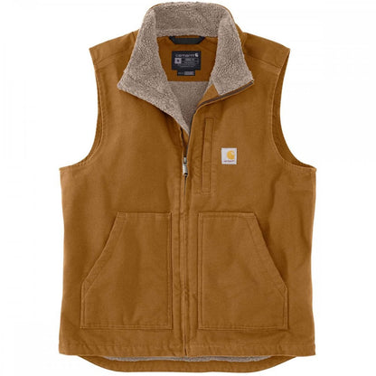 104277 Washed Duck Lined Mock Neck Vest Gilet - Loose, generous fit