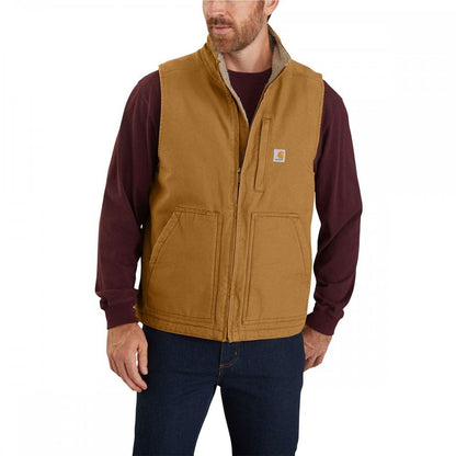 104277 Washed Duck Lined Mock Neck Vest Gilet - Loose, generous fit