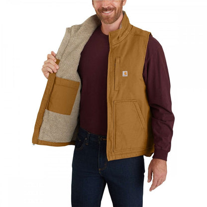 104277 Washed Duck Lined Mock Neck Vest Gilet - Loose, generous fit