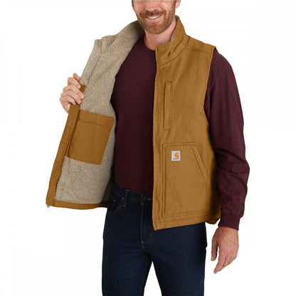 104277 Washed Duck Lined Mock Neck Vest Gilet - Loose, generous fit