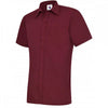 UC710 Mens Poplin Half Sleeve Shirt Burgundy 16.5" *One Size Only - Outlet Store*