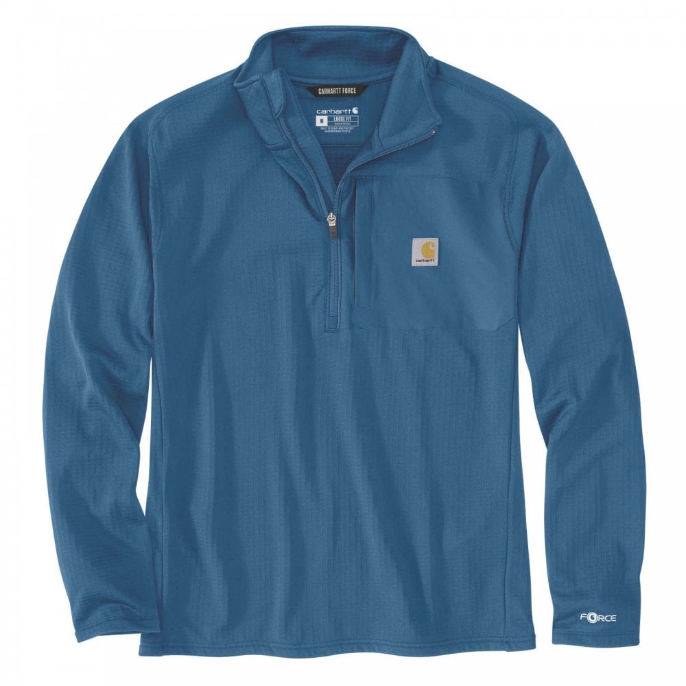 106423 Mock Neck Half-Zip T-Shirt Dark Horizon Blue S *One Size Only - Outlet Store*