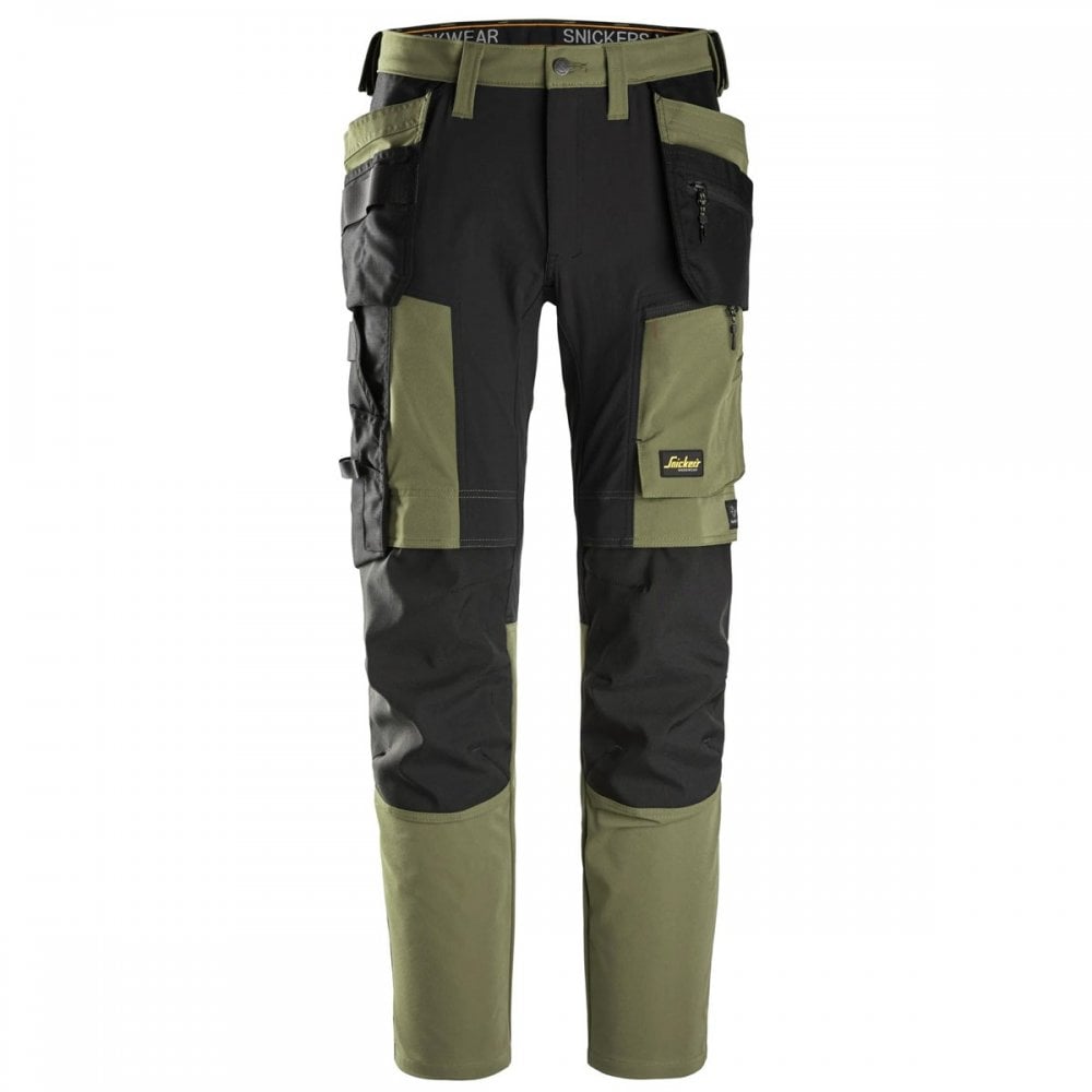 SN6218 AW Stretch Trouser with Holster Pockets - Recycled Polyamide Material Khaki Green/Black 30" 39" *One Size Only - Outlet Store*