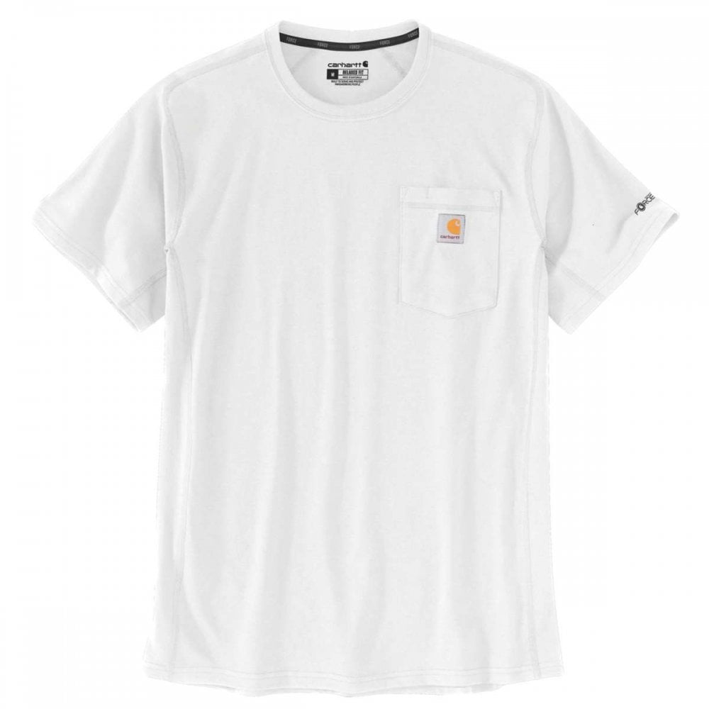 106652 Carhartt Force Relaxed Fit Midweight Short-Sleeve Pocket T-Shirt White S *One Size Only - Outlet Store*