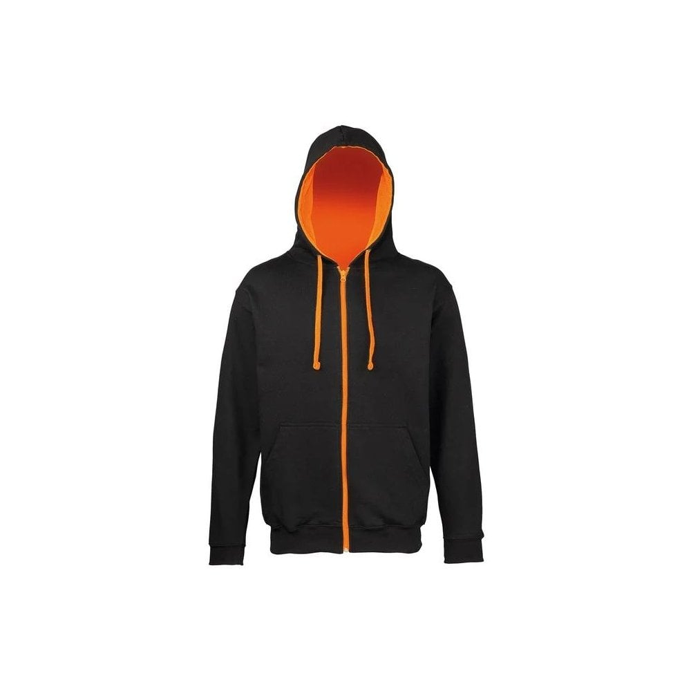 JH053 Varsity Zoodie Jet Black/Orange Crush M *One Size Only - Outlet Store*