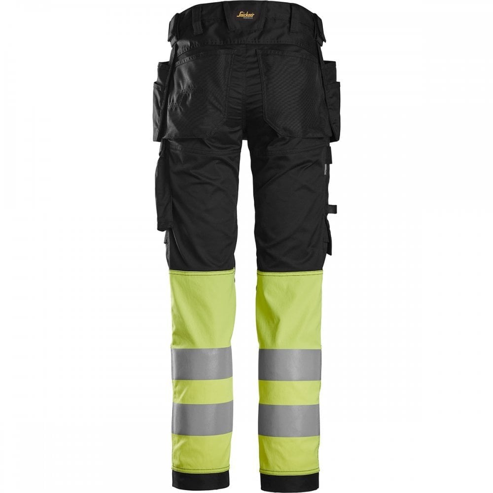 6234 High-Vis Class 1 Stretch Trousers Holster Pockets Black/High-Vis Yellow Waist: 33" Inside Leg: 30" *One Size Only - Outlet Store*